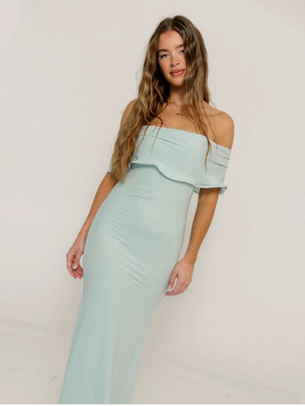 Tommie Maxi Dress in Light Blue - Bump Friendly - Worth Collective